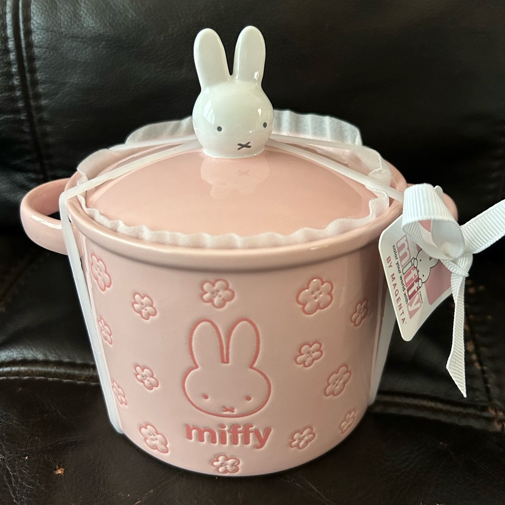Pink Miffy Ceramic Pot with Lid